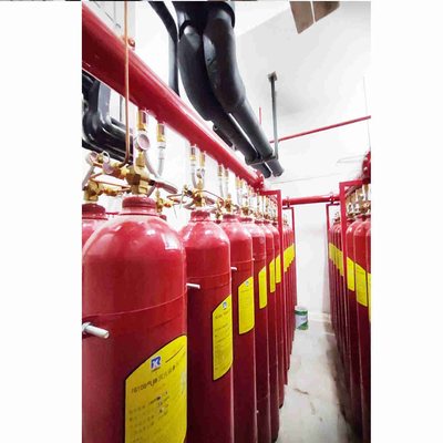 Kırmızı 70L - 90L IG100 Nitrojen Yangın Söndürme Sistemi Boru Ağı Tipi