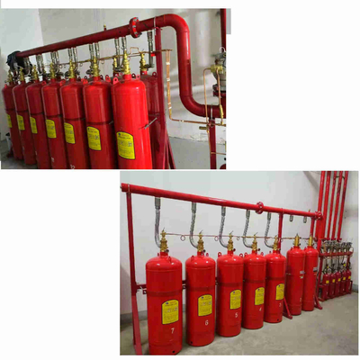 Kırmızı FM200 boru ağ sistemi 4.2MPa / 5.6MPa karışık gaz yangın söndürme sistemi