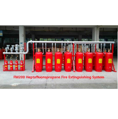 Su basan Heptafluoropropane FM200 Silindir boru ağı Temiz gaz yangın söndürme sistemi