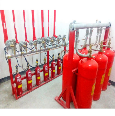 Su basan Heptafluoropropane FM200 Silindir boru ağı Temiz gaz yangın söndürme sistemi